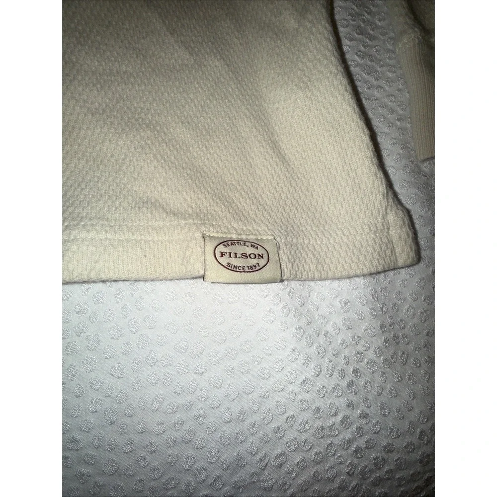 CC Filson Waffle Knit Thermal Sweater Men's Med Sand White Crew Neck Pullover